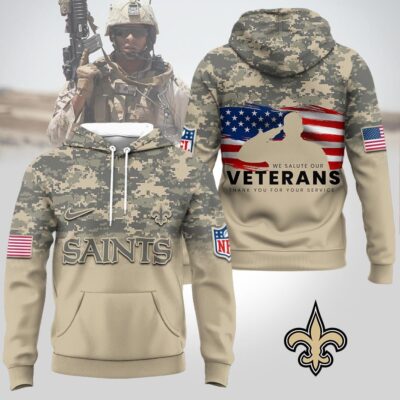 New Orleans Saints | Premium NFL Thank You For Your Service 3D Hoodie