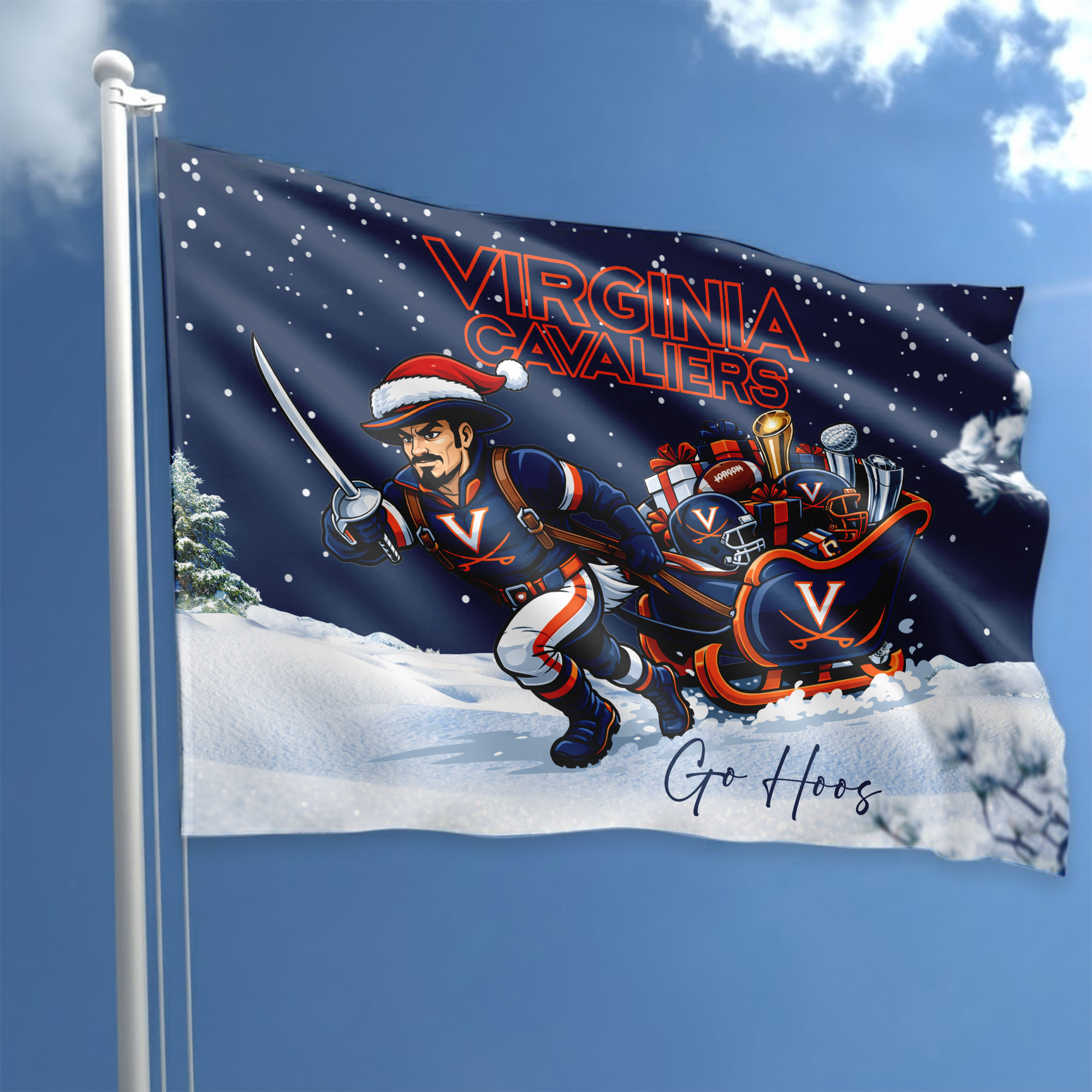 Virginia Cavaliers | Premium NCAA Holiday Champion Run Flag - Image 2