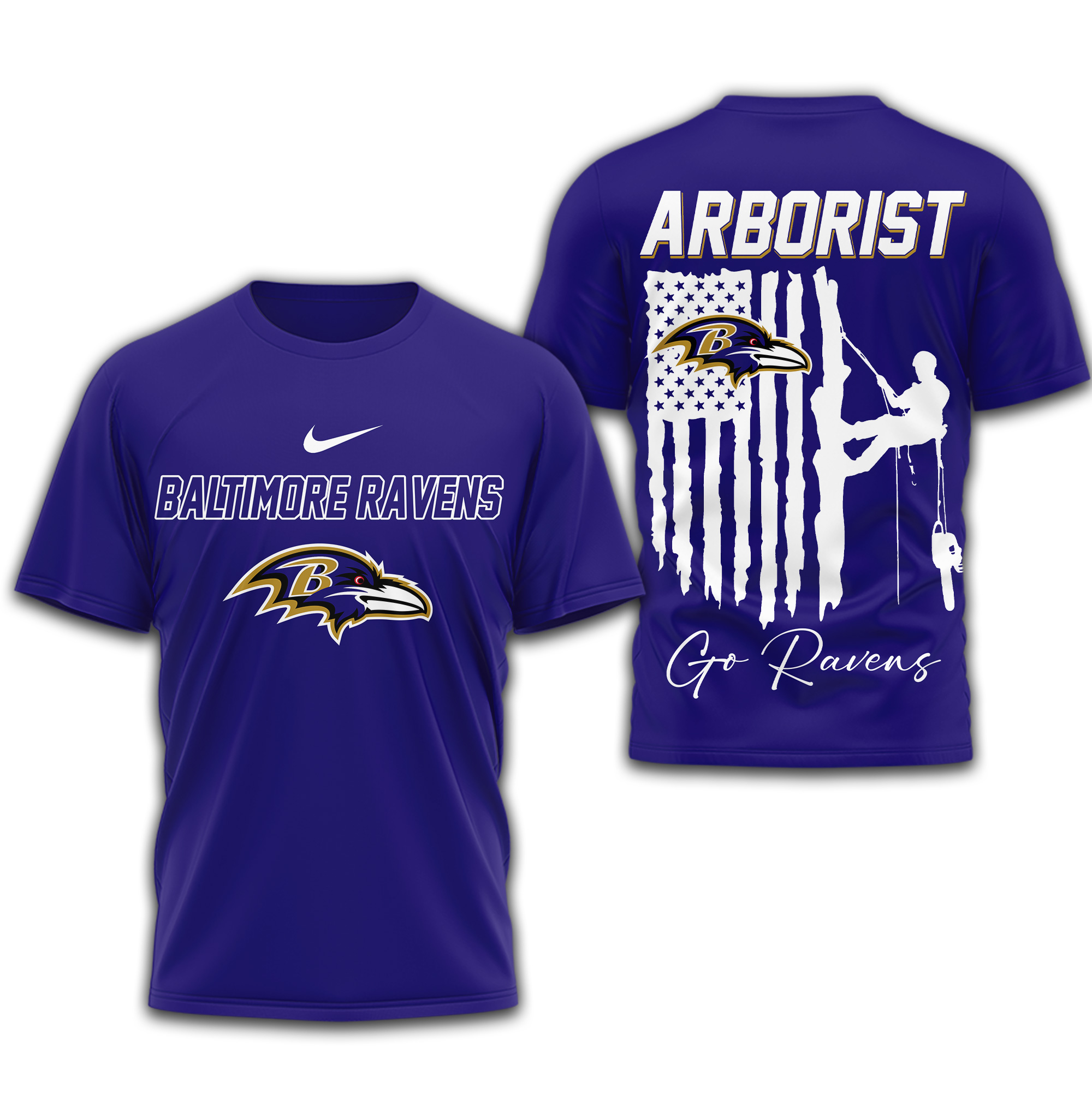 Baltimore Ravens | Premium NFL Arborist 3D Shirt - Image 3
