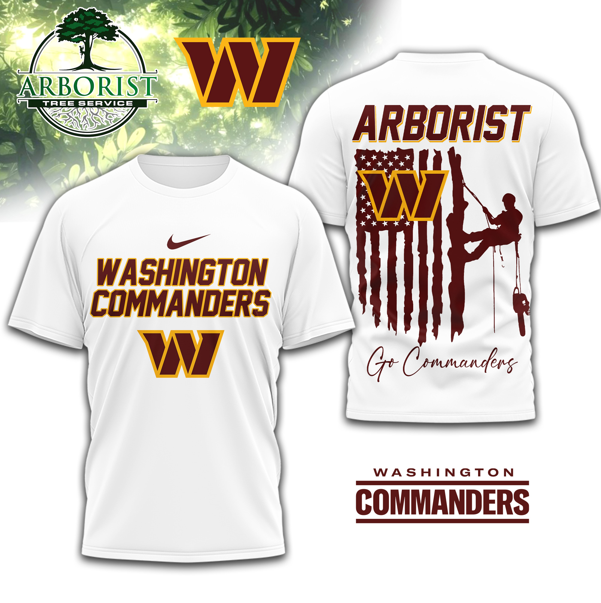 Washington Commanders | Premium NFL Arborist 3D Shirt