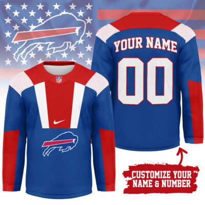 Buffalo Bills | Premium NFL Custom Name And Number Long Jersey - 4XL