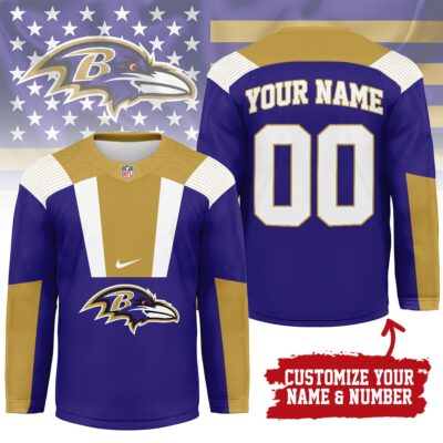 Baltimore Ravens | Premium NFL Custom Name And Number Long Jersey - S