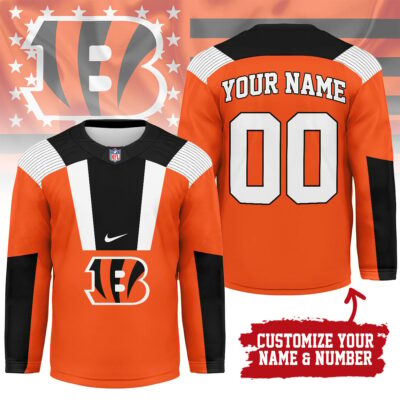 Cincinnati Bengals | Premium NFL Custom Name And Number Long Jersey - 5XL