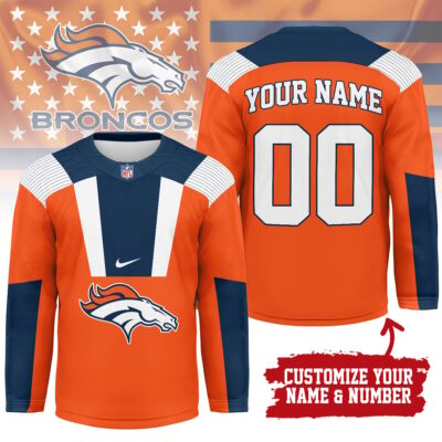 Denver Broncos | Premium NFL Custom Name And Number Long Jersey - 3XL