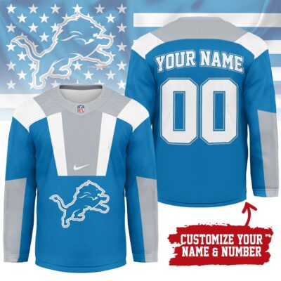 Detroit Lions | Premium NFL Custom Name And Number Long Jersey - XL