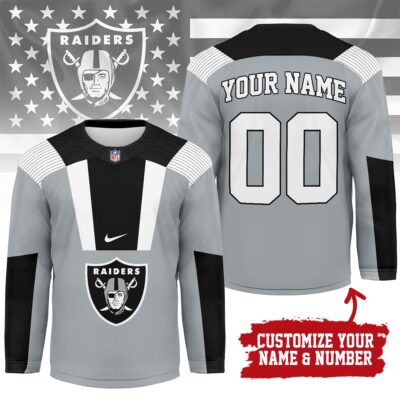 Las Vegas Raiders | Premium NFL Custom Name And Number Long Jersey - L