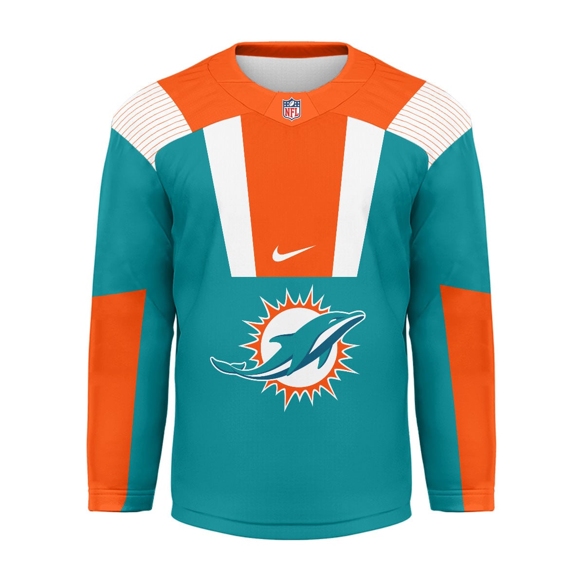 Miami Dolphins | Premium NFL Custom Name And Number Long Jersey - Image 2