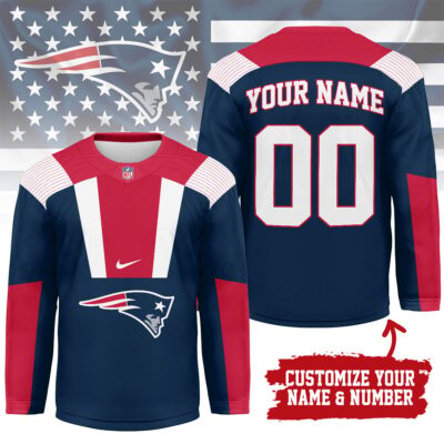 New England Patriots | Premium NFL Custom Name And Number Long Jersey - 4XL