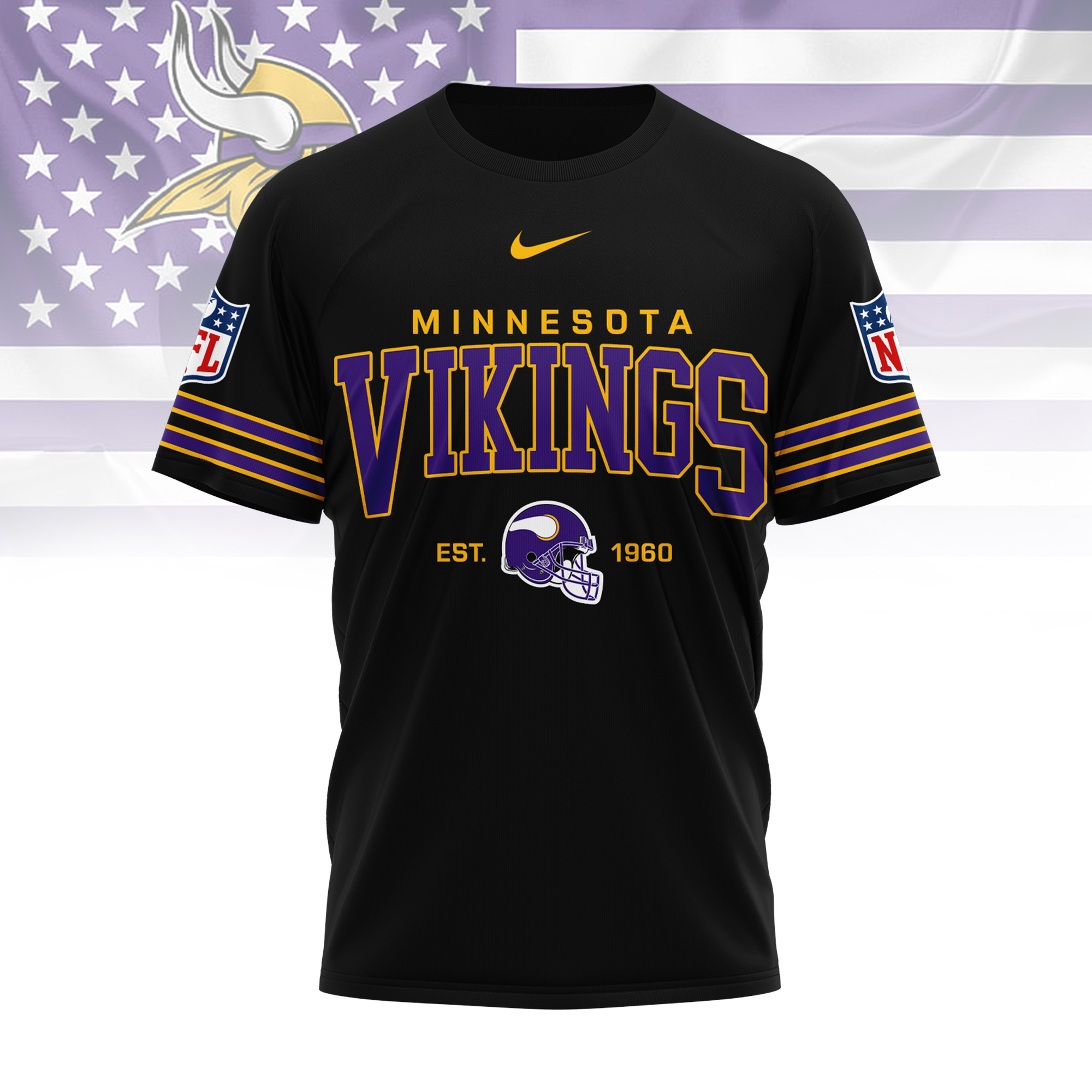 Minnesota Vikings | Premium NFL Heritage 3D Shirt - Image 2