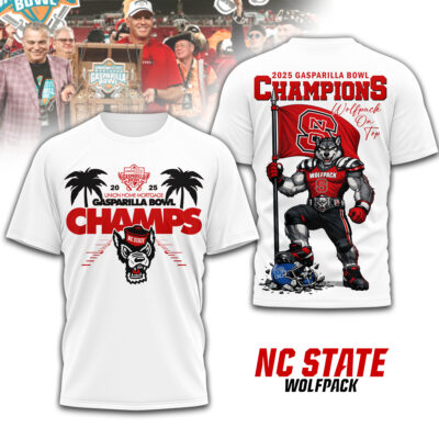 NC State Wolfpack | Premium NCAA Union Home Mortgage Gasparilla Bowl Champions 2025 3D Shirt