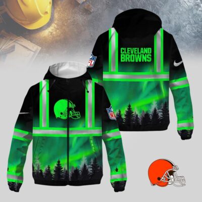 Cleveland Browns | Premium NFL Northern Lights Hi-Vis Hoodie