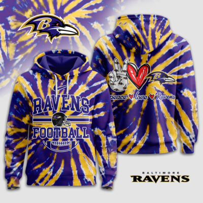 Baltimore Ravens | Premium NFL Tie Dye 3D Hoodie