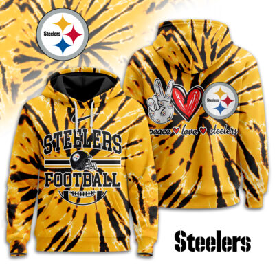 Pittsburgh Steelers | Premium NFL Tie Dye 3D Hoodie - S