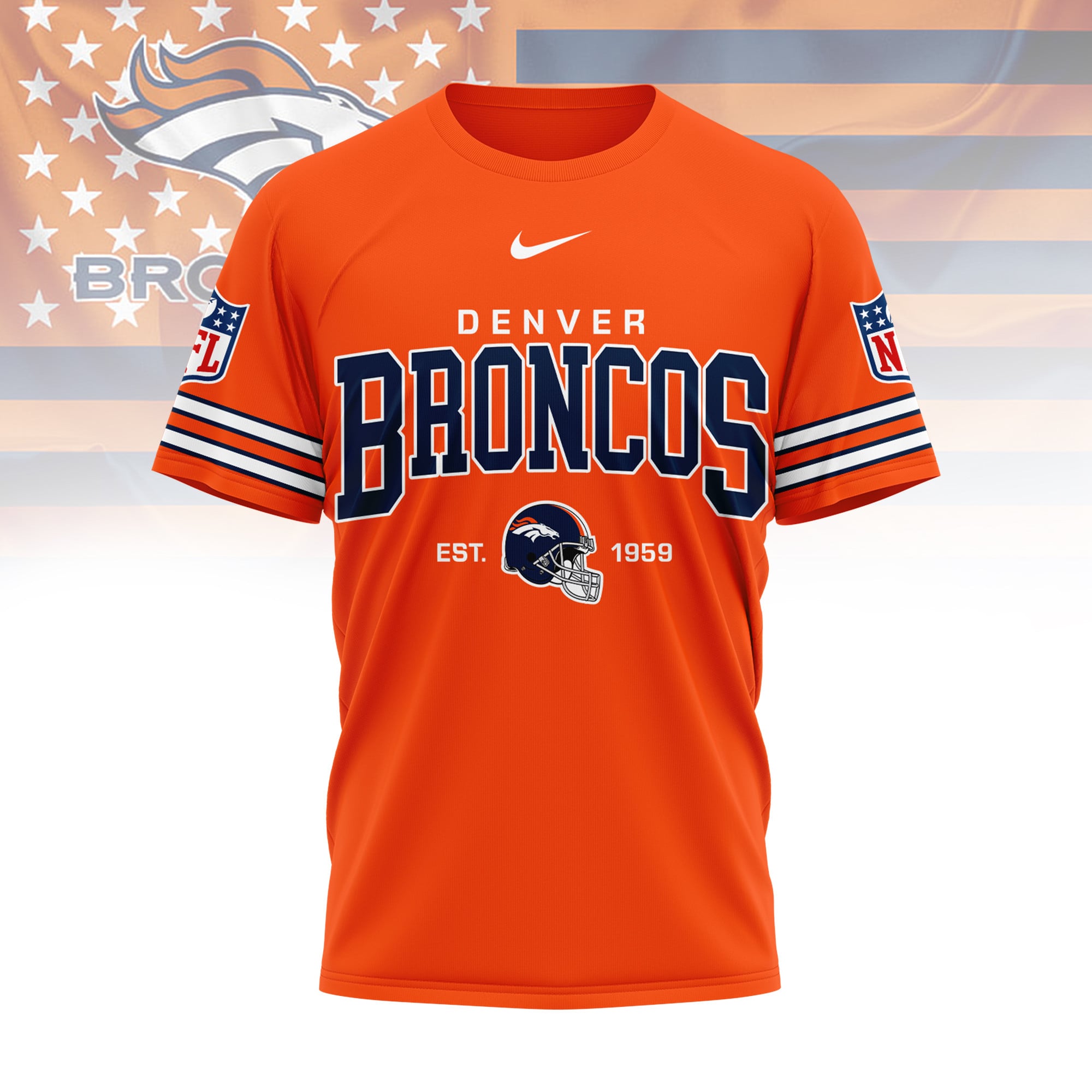 Denver Broncos | Premium NFL Heritage 3D Shirt - Image 3