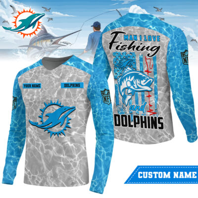Miami Dolphins | Premium NFL Love Fishing Long Sleeve Shirt