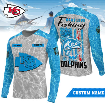 Kansas City Chiefs | Premium NFL Love Fishing Long Sleeve Shirt