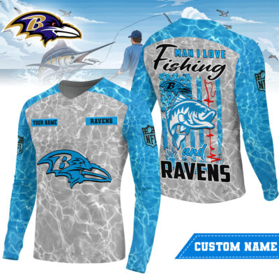Baltimore Ravens | Premium NFL Love Fishing Long Sleeve Shirt
