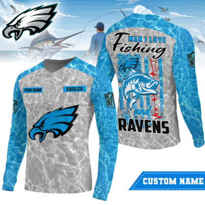 Philadelphia Eagles | Premium NFL Love Fishing Long Sleeve Shirt