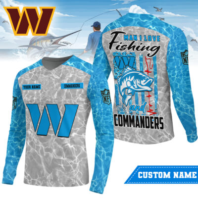Washington Commanders | Premium NFL Love Fishing Long Sleeve Shirt