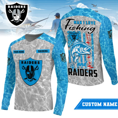 Las Vegas Raiders | Premium NFL Love Fishing Long Sleeve Shirt