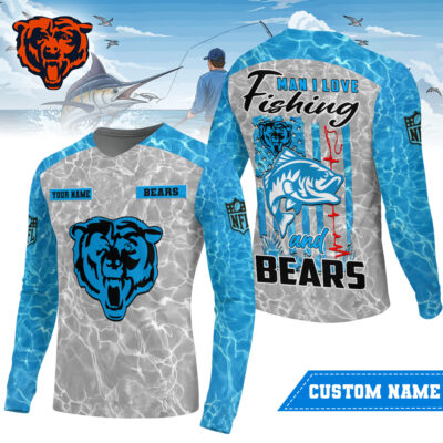 Chicago Bears | Premium NFL Love Fishing Long Sleeve Shirt
