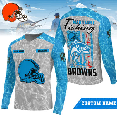 Cleveland Browns | Premium NFL Love Fishing Long Sleeve Shirt
