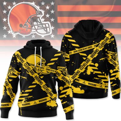 Cleveland Browns | Premium NFL Yellow Caution Tape 3D Hoodie