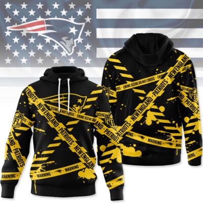 New England Patriots | Premium NFL Yellow Caution Tape 3D Hoodie