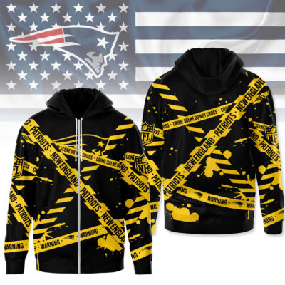 New England Patriots | Premium NFL Yellow Caution Tape 3D Hoodie