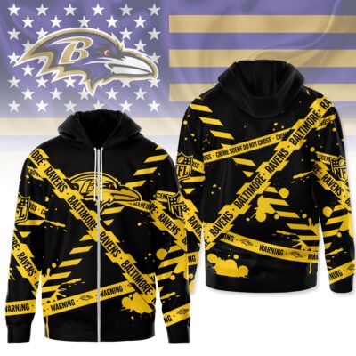 Baltimore Ravens | Premium NFL Yellow Caution Tape 3D Hoodie