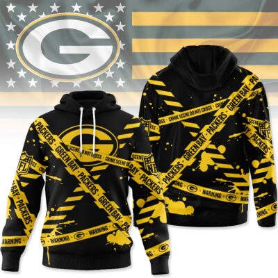Green Bay Packers | Premium NFL Yellow Caution Tape 3D Hoodie