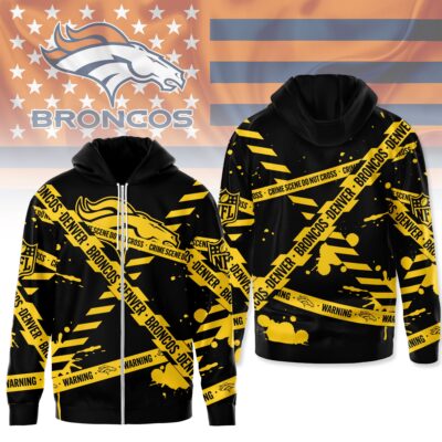 Denver Broncos | Premium NFL Yellow Caution Tape 3D Hoodie