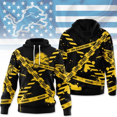 Detroit Lions | Premium NFL Yellow Caution Tape 3D Hoodie