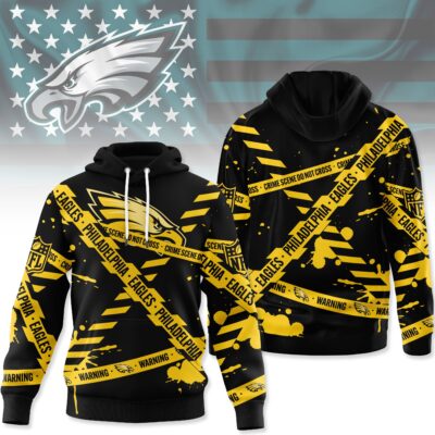 Philadelphia Eagles | Premium NFL Yellow Caution Tape 3D Hoodie