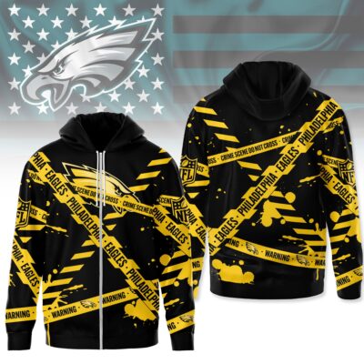 Philadelphia Eagles | Premium NFL Yellow Caution Tape 3D Hoodie