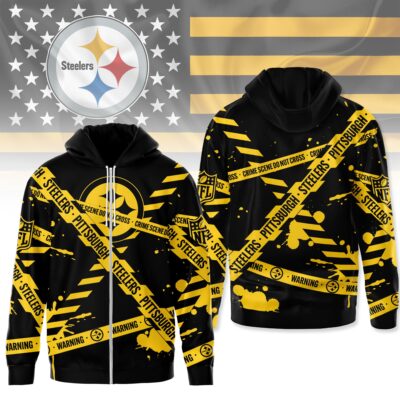 Pittsburgh Steelers | Premium NFL Yellow Caution Tape 3D Hoodie
