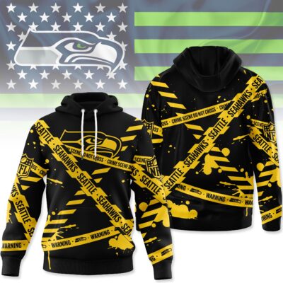 Seattle Seahawks | Premium NFL Yellow Caution Tape 3D Hoodie