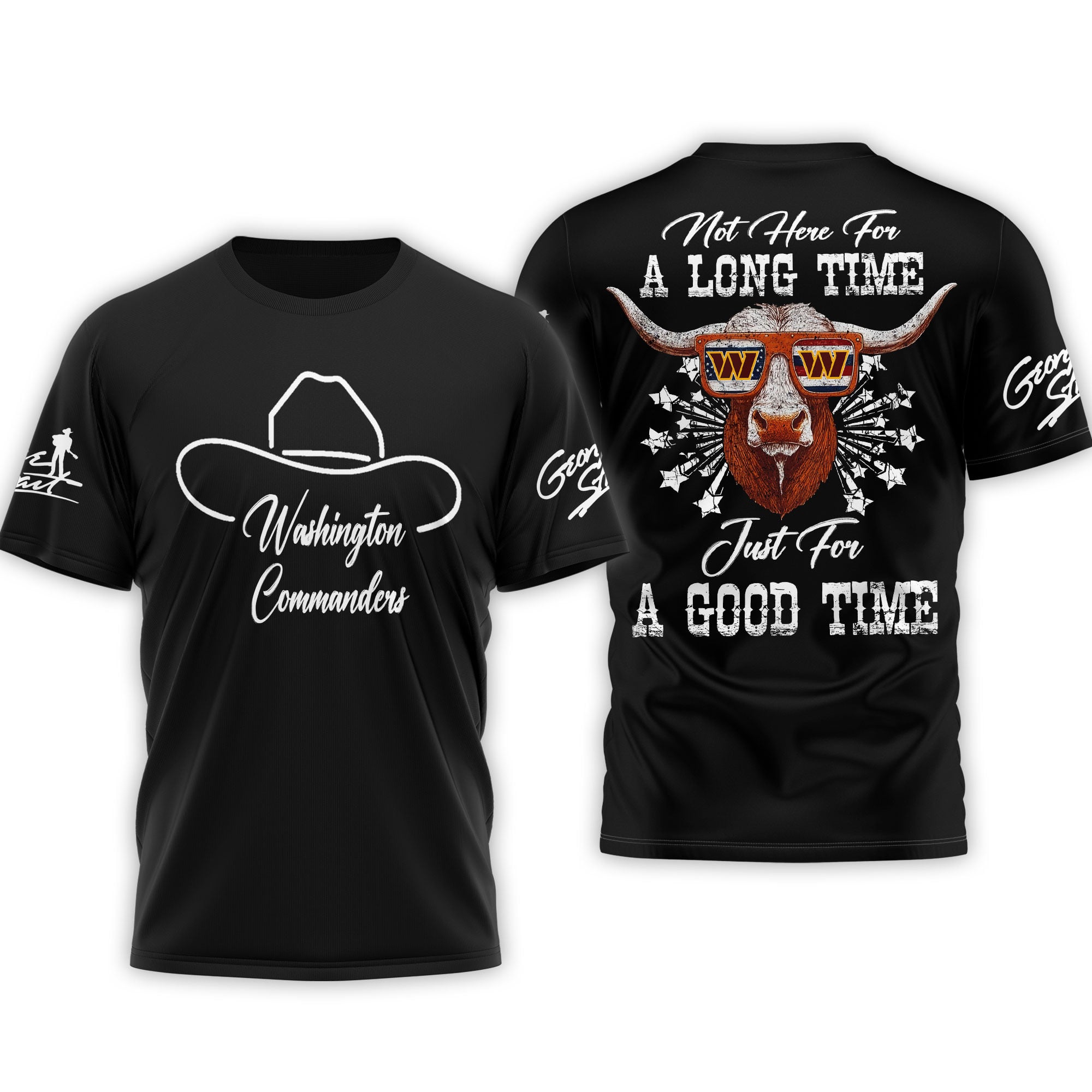 Washington Commanders | Premium NFL George Strait Here for a Good Time 3D Shirt - Image 4