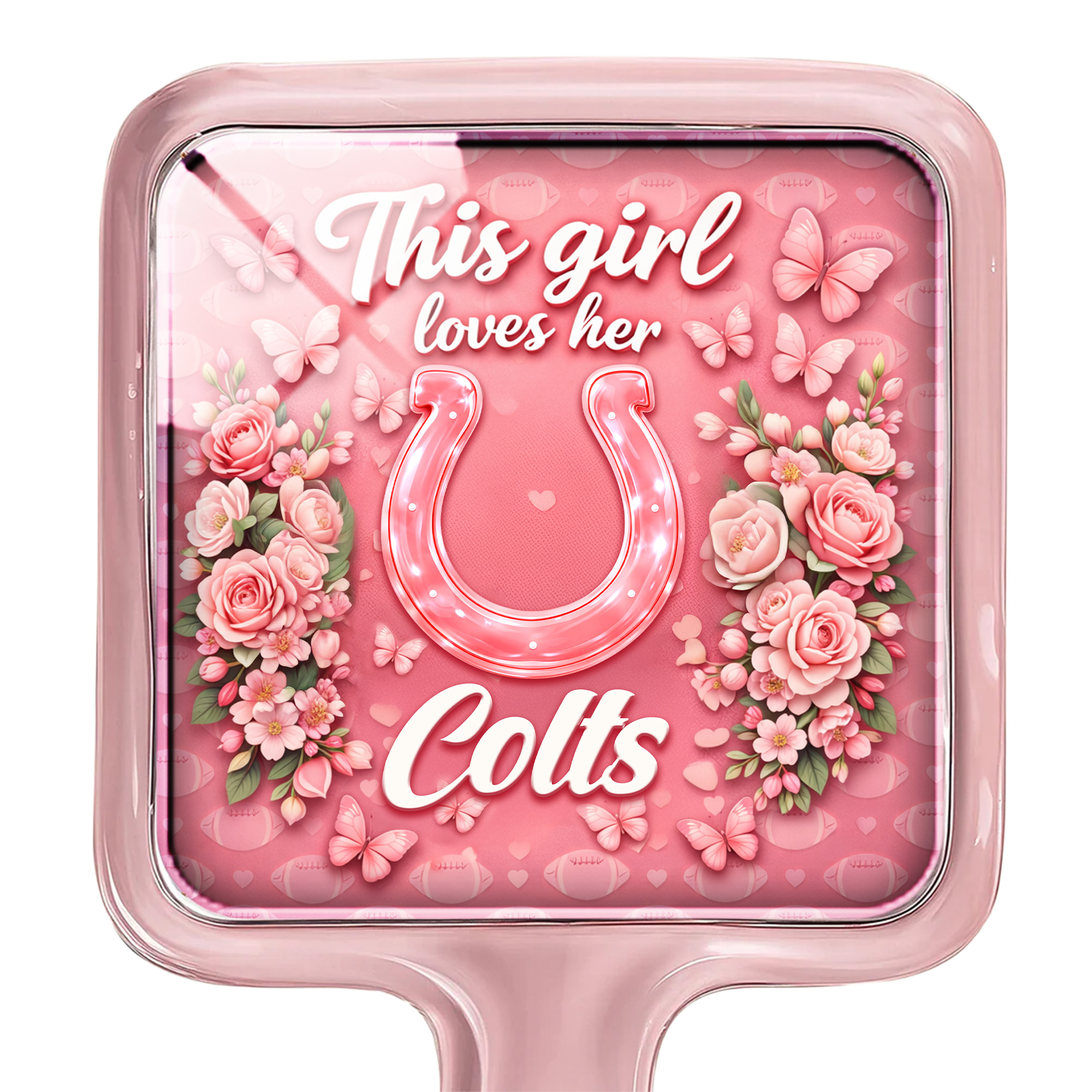 Indianapolis Colts | Premium NFL Butterfly Glam Handheld Mirror - Image 2