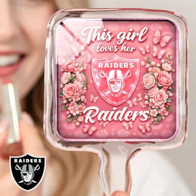 Las Vegas Raiders | Premium NFL Butterfly Glam Handheld Mirror