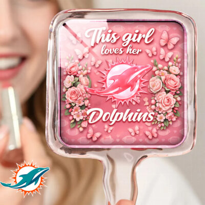 Miami Dolphins | Premium NFL Butterfly Glam Handheld Mirror