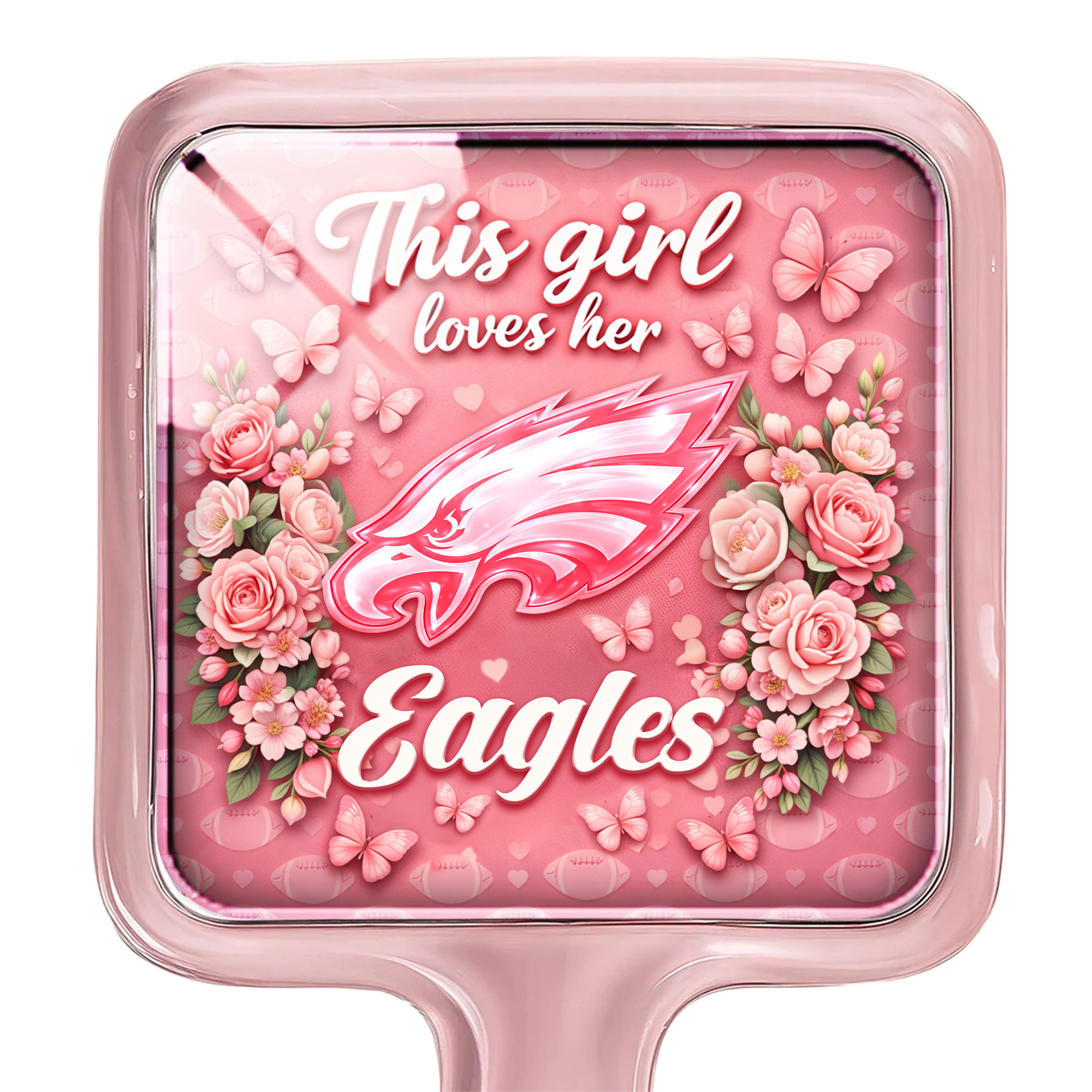 Philadelphia Eagles | Premium NFL Butterfly Glam Handheld Mirror - Image 2