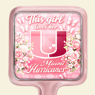 Miami Hurricanes | Premium NCAA Butterfly Glam Handheld Mirror