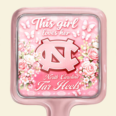 North Carolina Tar Heels | Premium NCAA Butterfly Glam Handheld Mirror