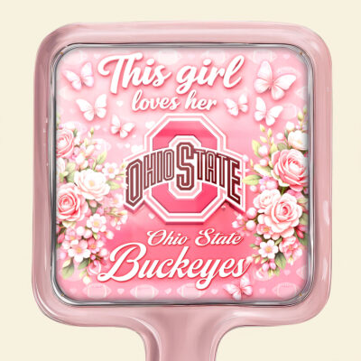 Ohio State Buckeyes | Premium NCAA Butterfly Glam Handheld Mirror