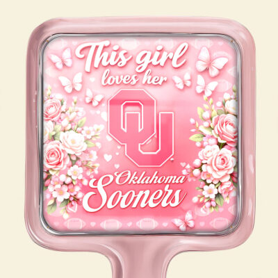 Oklahoma Sooners | Premium NCAA Butterfly Glam Handheld Mirror