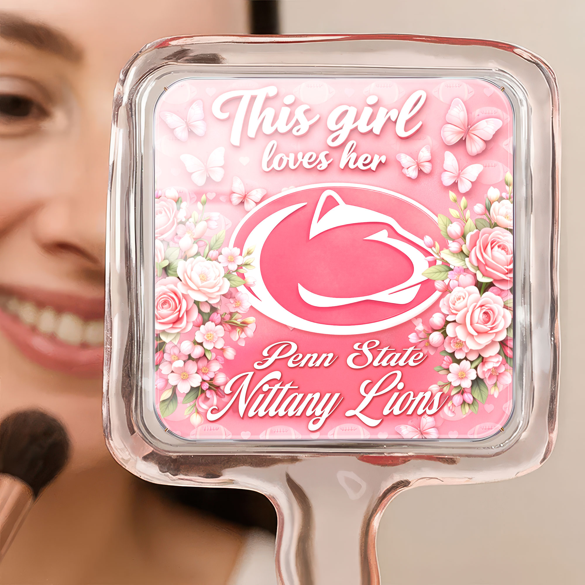 Penn State Nittany Lions | Premium NCAA Butterfly Glam Handheld Mirror - Image 3
