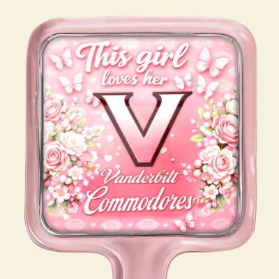 Vanderbilt Commodores | Premium NCAA Butterfly Glam Handheld Mirror