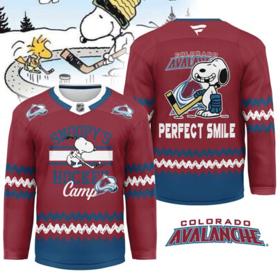 Colorado Avalanche | Premium NHL Snoopy Perfect Smile Hockey Jersey