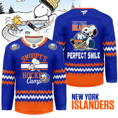 New York Islanders | Premium NHL Snoopy Perfect Smile Hockey Jersey